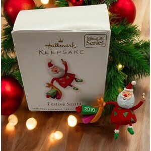 Hallmark Keepsake Festive Santa Christmas Tree Ornament 2010 #2 in Series